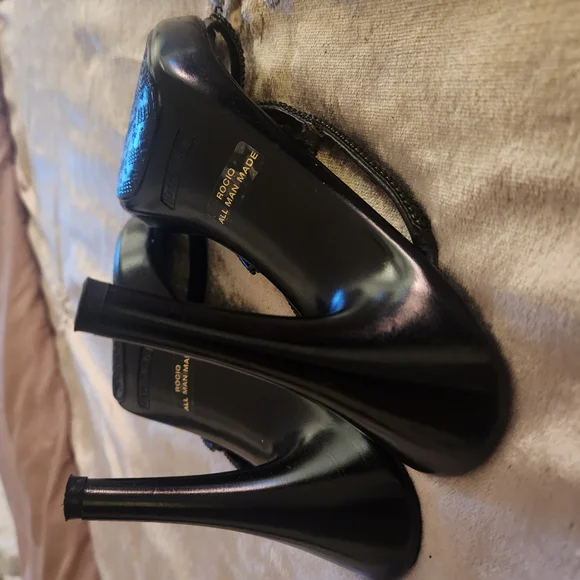 Comtesa rhinestones Elegant Black Mules with Moderate Heel 6M - Picture 10 of 12